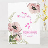 Roze Wit Groen Elegante Valentijnskaart Kaart (Gele Bloem)