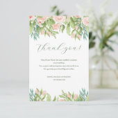 Roze Wit Groen Modern bruiloft bedankje Bedankkaart (Staand voorkant)