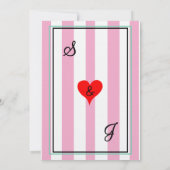 Roze Wit Groen Strepen Trouw Monogram Kaart (Achterkant)