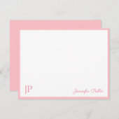 Roze Wit Handschrift Script Monogram Sjabloon (Voorkant / Achterkant)