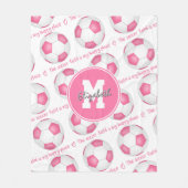 roze wit Het voetbalveld is mijn gelukkige plek Fleece Deken (Voorkant)