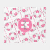 roze wit Het voetbalveld is mijn gelukkige plek Fleece Deken (Voorkant (Horizontaal))