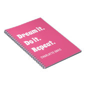 Roze wit inspirerend quote Dream it do it Notitieboek (Rechterzijde)