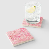 Roze Wit Inspirerende Vrede Liefde Stenen Onderzetter (Zijkant)