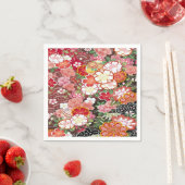Roze Wit Japans Kimono Bloemen Decoupage Papier Servet (Insitu)