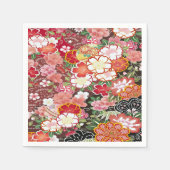 Roze Wit Japans Kimono Bloemen Decoupage Papier Servet (Voorkant)