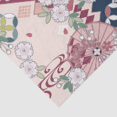 Roze Wit Japans Kimono Bloemen Decoupage Tissuepapier (Detail)