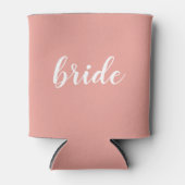 Roze Wit Kalligrafie Bachelorette Party Bruid Blikjeskoeler (Voorkant)