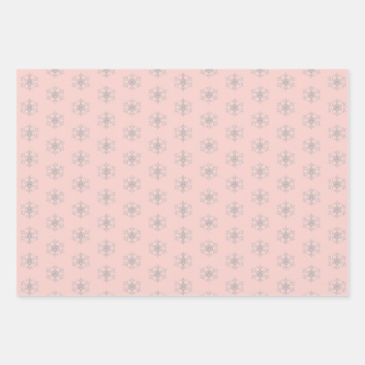 Roze | wit | Kerstmis Inpakpapier Vel (Voorkant 3)