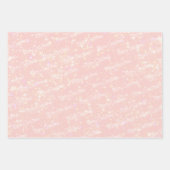 Roze | wit | Kerstmis Inpakpapier Vel (Voorkant)