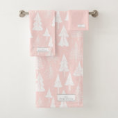Roze Wit Kerstmispatroon#6 ID1009 Bad Handdoek (Insitu)