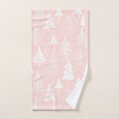 Roze Wit Kerstmispatroon#6 ID1009 Bad Handdoek (Handdoek)
