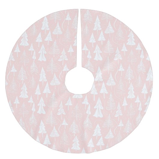 Roze Wit Kerstmispatroon#6 ID1009 Kerstboom Rok (Voorkant)