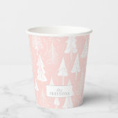 Roze Wit Kerstmispatroon#6 ID1009 Papieren Bekers (Achterkant)