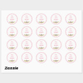 Roze Wit Klaar voor Pop Baby shower Sticker (Vel)