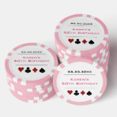 Roze Wit Las Vegas Casino Poker Chip Verjaardag (Opstapeling)