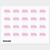 Roze & Wit Lief 16 Dank u gepersonaliseerd Ronde Sticker (Vel)