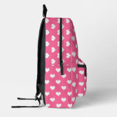 Roze Wit Liefde Hart Patroon Ontwerp Bedrukte Rugzak (Links)