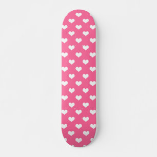 Roze Wit Liefde Hart Patroon Ontwerp Persoonlijk Skateboard