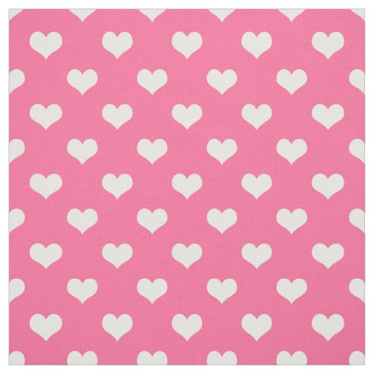 Roze Wit Liefde Hart Patroon Ontwerp Stof (Swatch)