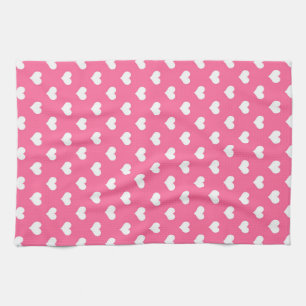 Roze Wit Liefde Hart Patroon Ontwerp Theedoek