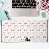 roze wit Lovebirds bloem harten naam script Bureaumat