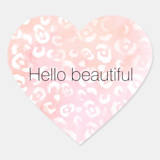 Roze Wit Luipaard Gouden Glitter Hart Sticker (Voorkant)