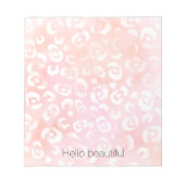 Roze Wit Luipaard Gouden Glitter Notitieblok (Voorkant)