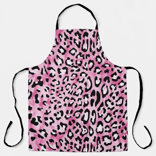 Roze wit luipaard patroon. schort (Voorkant)