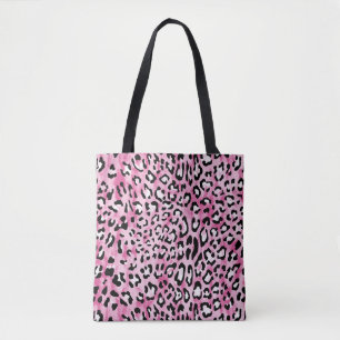 Roze wit luipaard patroon. tote bag