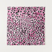 Roze wit luipaard patroon. wandkleed (Voorkant (horizontaal))