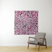 Roze wit luipaard patroon. wandkleed (In Situ (horizontaal))