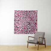 Roze wit luipaard patroon. wandkleed (In situ)