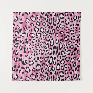 Roze wit luipaard patroon. wandkleed