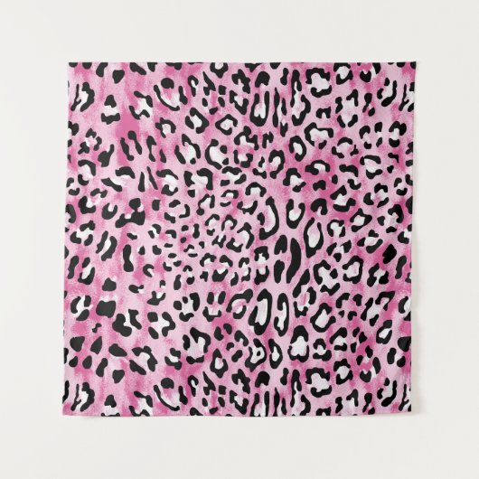 Roze wit luipaard patroon. wandkleed (Voorkant)