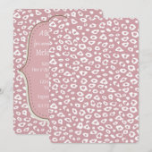 Roze Wit Luipaard Print Baby shower Kaart (Voorkant / Achterkant)