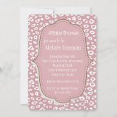 Roze Wit Luipaard Print Baby shower Kaart (Achterkant)