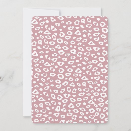 Roze Wit Luipaard Print Baby shower Kaart (Voorkant)