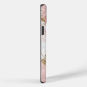 Roze Wit Marmer Gouden Glitter Case-Mate iPhone Case (Achterkant / Rechts)