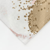 Roze Wit Marmer Gouden Glitter Fleece Deken (Hoek)