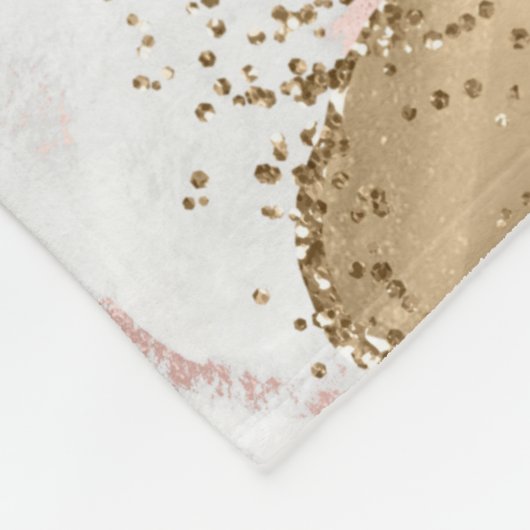 Roze Wit Marmer Gouden Glitter Fleece Deken (Hoek)