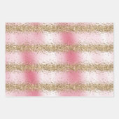 Roze Wit Marmer Gouden Glitter Inpakpapier Vel (Voorkant 3)