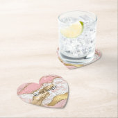 Roze Wit Marmer Gouden Glitter Kartonnen Onderzetters (Insitu)