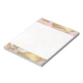 Roze Wit Marmer Gouden Glitter Notitieblok (Linkerzijde)