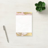 Roze Wit Marmer Gouden Glitter Post-it® Notes (Kantoor)
