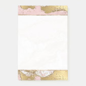 Roze Wit Marmer Gouden Glitter Post-it® Notes (Voorkant)
