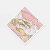 Roze Wit Marmer Gouden Glitter Servet (Hoek)