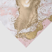 Roze Wit Marmer Gouden Glitter Tissuepapier (Detail)