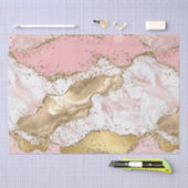 Roze Wit Marmer Gouden Glitter Tissuepapier (Craft)