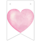 Roze Wit Meisje Baby shower Pinguïn Bunting Flags Vlaggetjes (Eerste vlag)